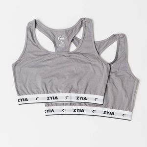 ZYIA Gray Comfort Racer Bra (2 pack) sz Small
